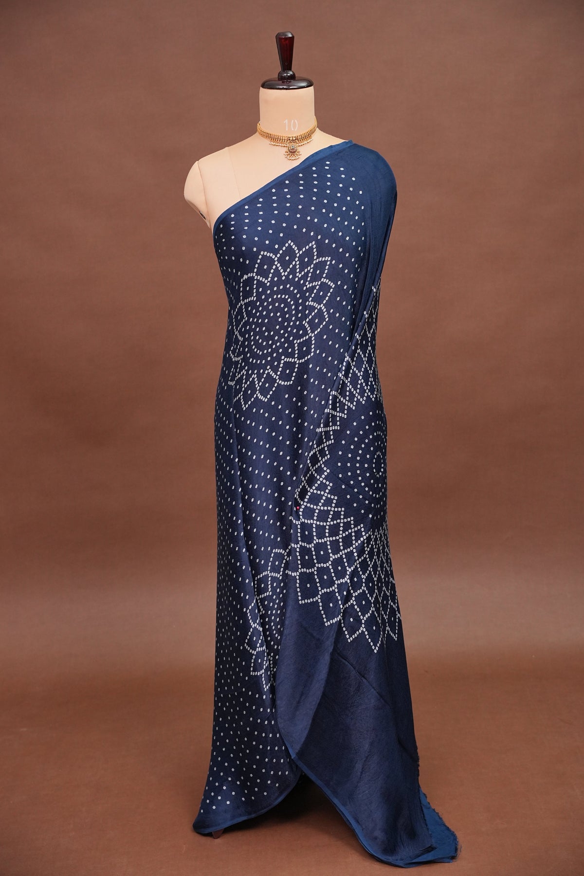 Gajji Silk Saree with Bandhani Prints - Indigo Blue