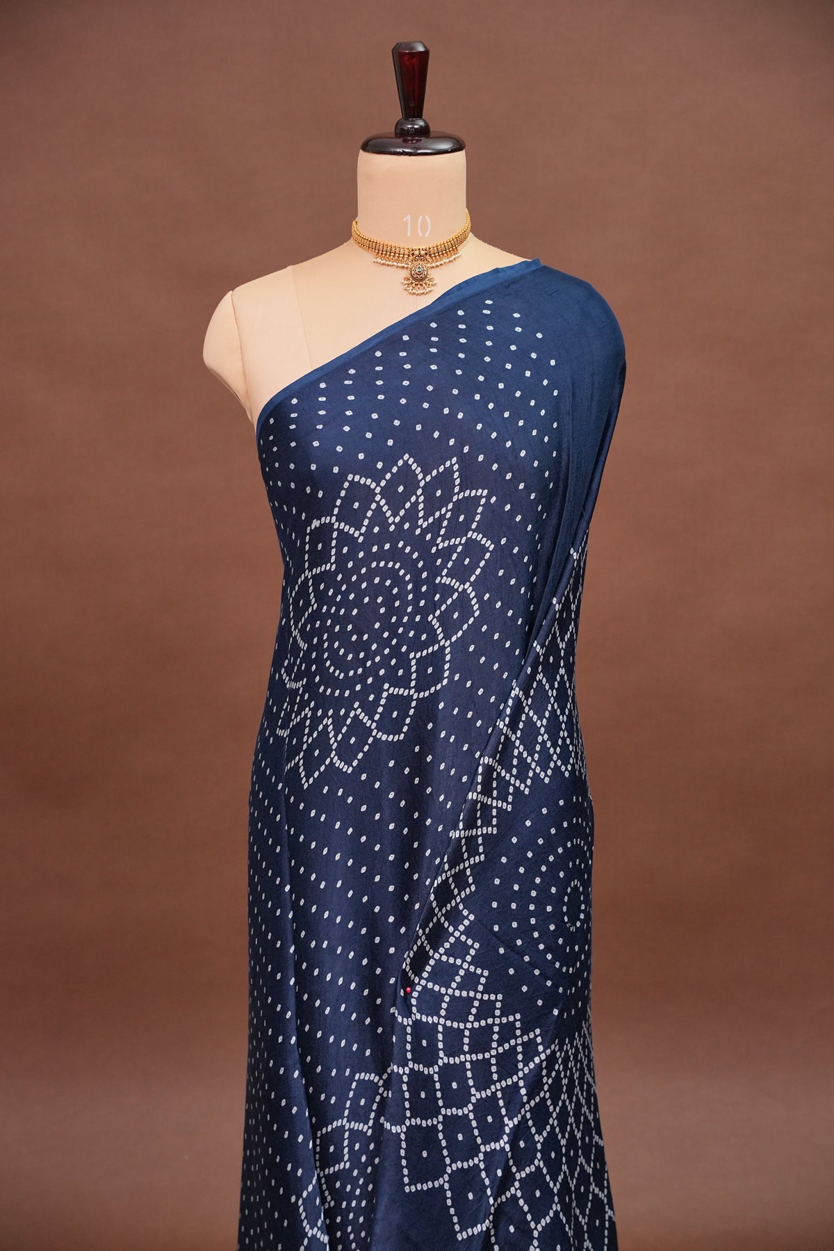 Gajji Silk Saree with Bandhani Prints - Indigo Blue