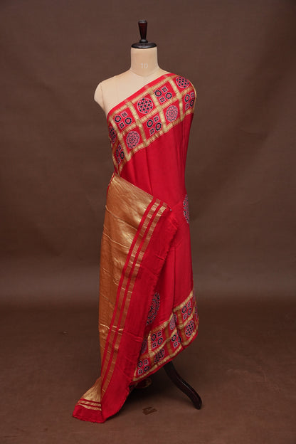 Bandhini Garchola Saree - Red