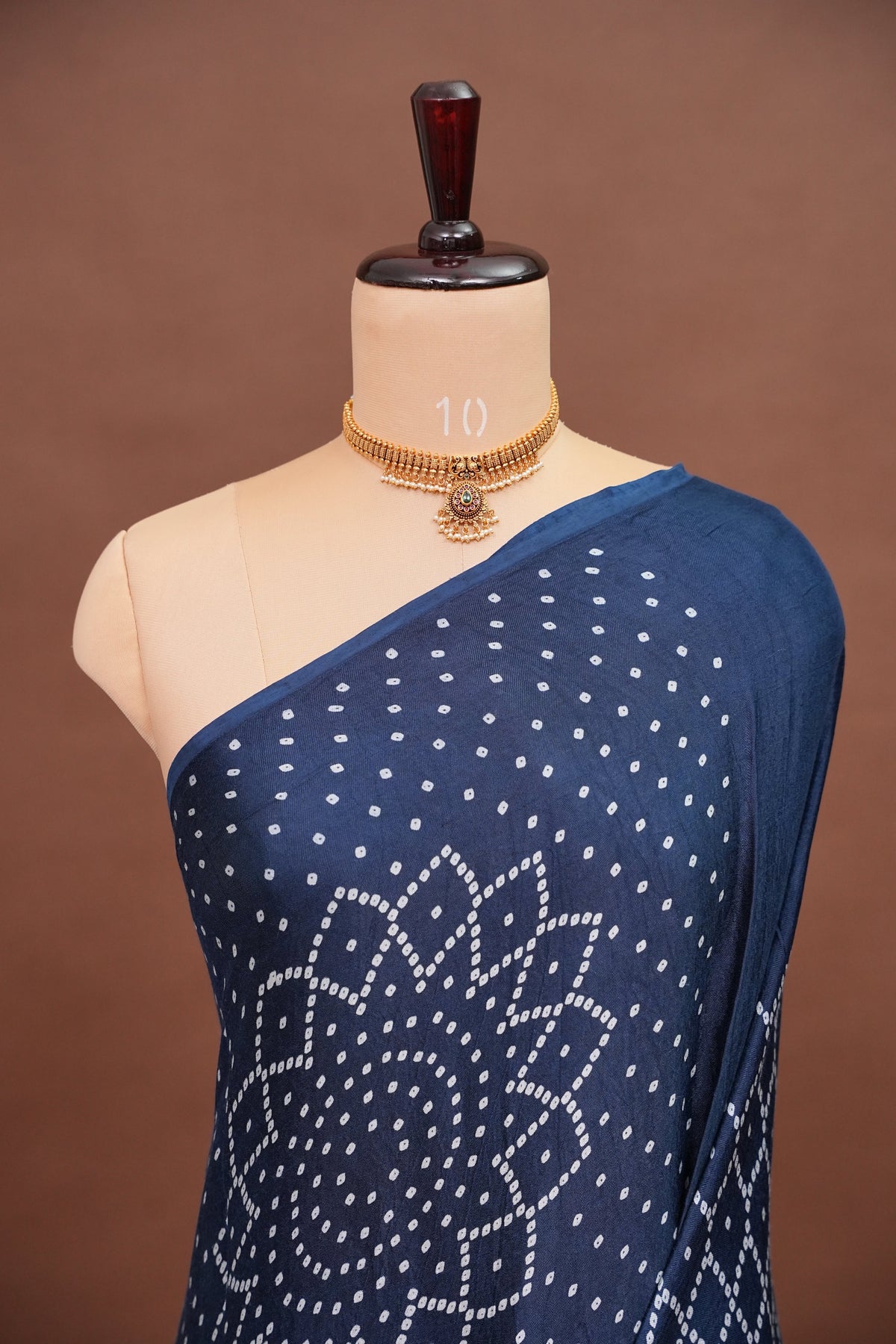 Gajji Silk Saree with Bandhani Prints - Indigo Blue