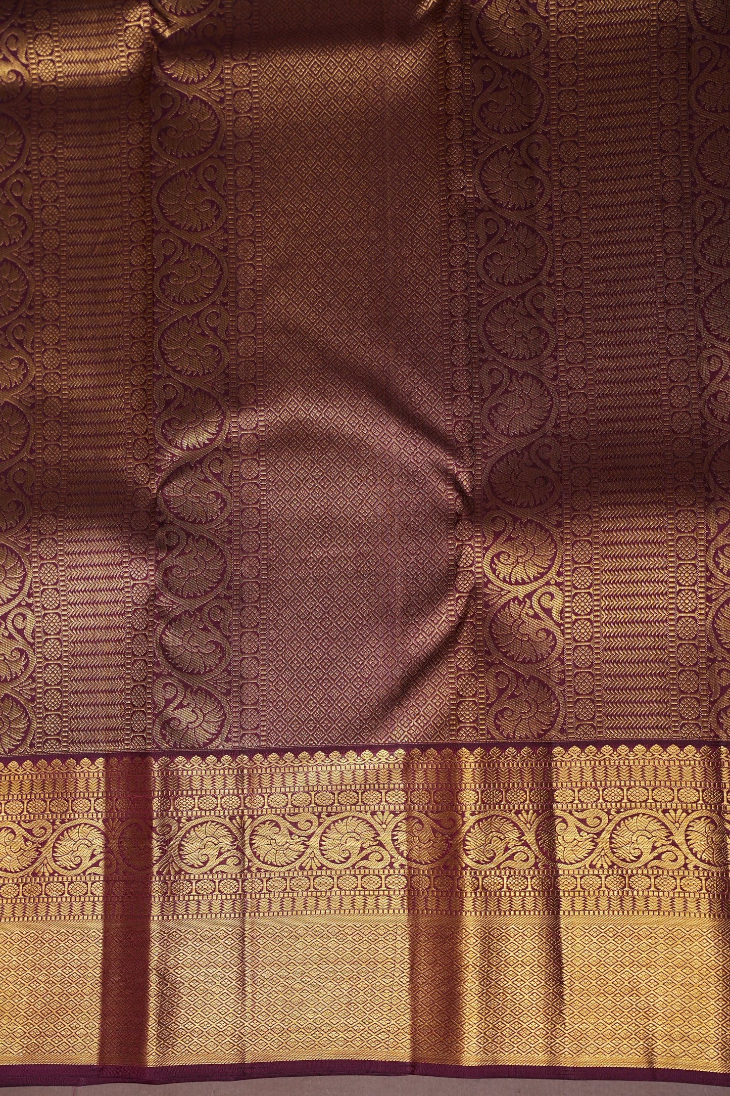 Soft Pink & Coffee Pure Kanchipuram Silk Saree with Rich 2 Gram Gold Zari|Silk Mark Certified