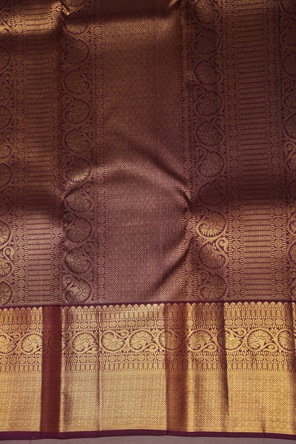 Soft Pink & Coffee Pure Kanchipuram Silk Saree with Rich 2 Gram Gold Zari|Silk Mark Certified
