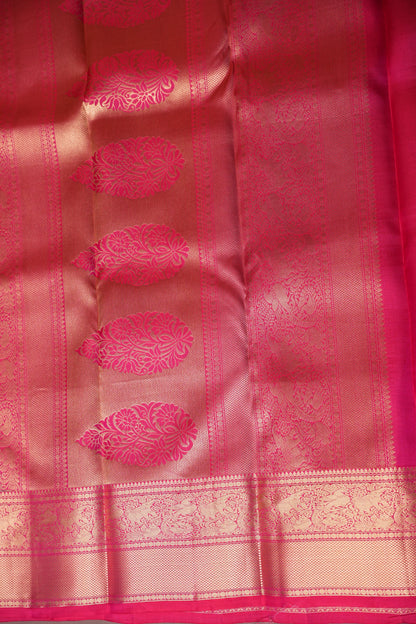 Royal Purple & Rani Pink Kanchipuram Silk Saree|Silk Mark Certified
