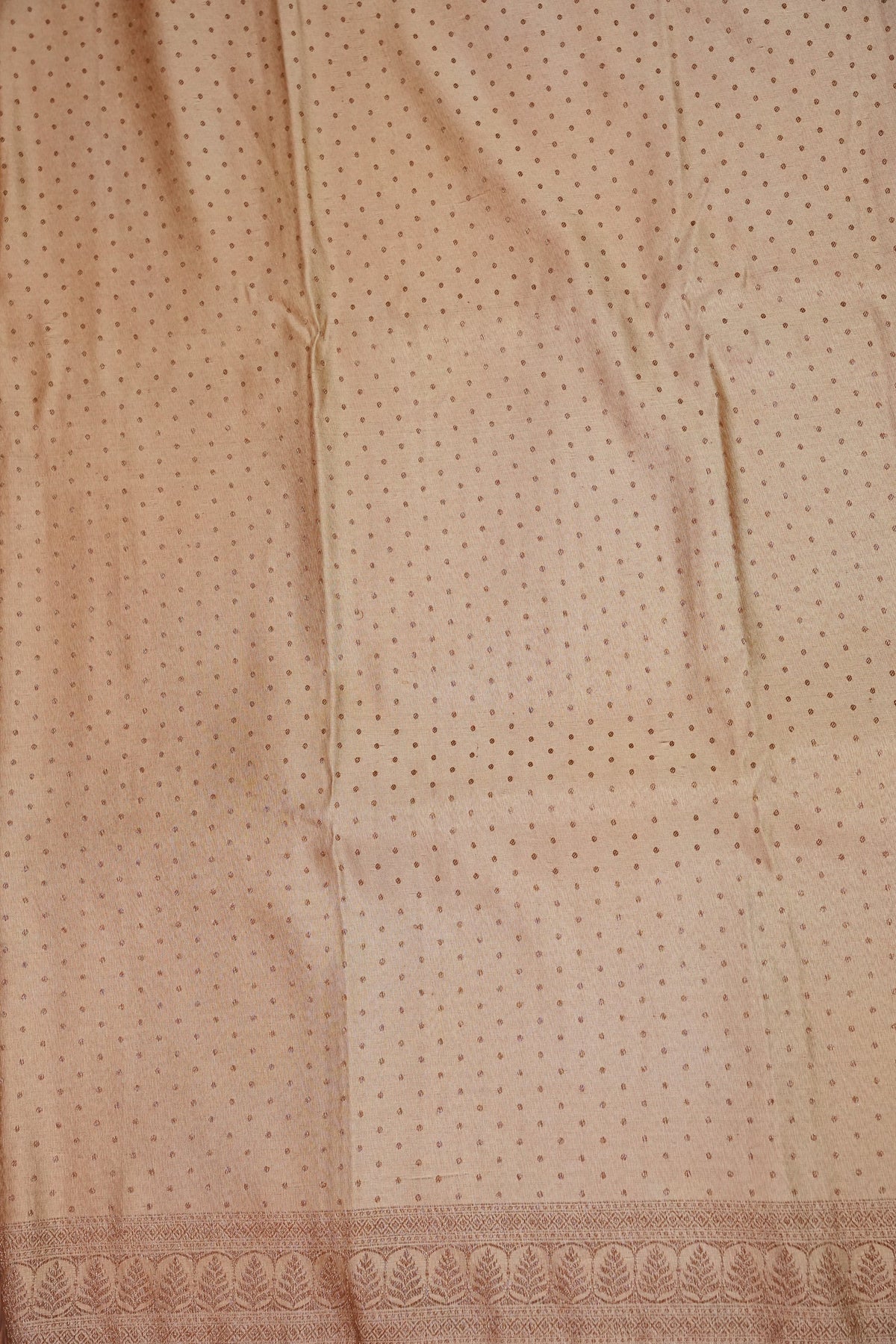 Satin Georgette Banarasi Saree with Antique Buttas & Border – Ivory
