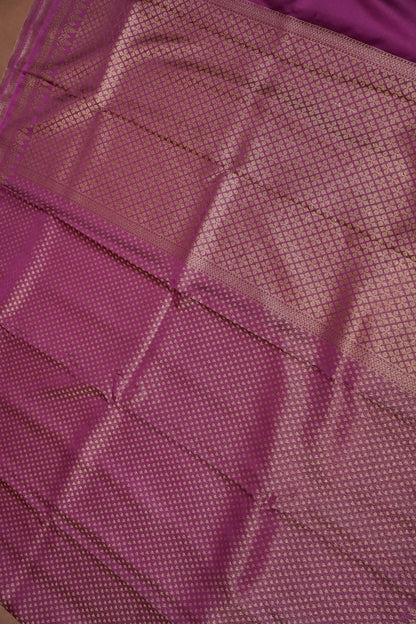Satin Georgette Banarasi Saree with Antique Buttas & Border – Magenta
