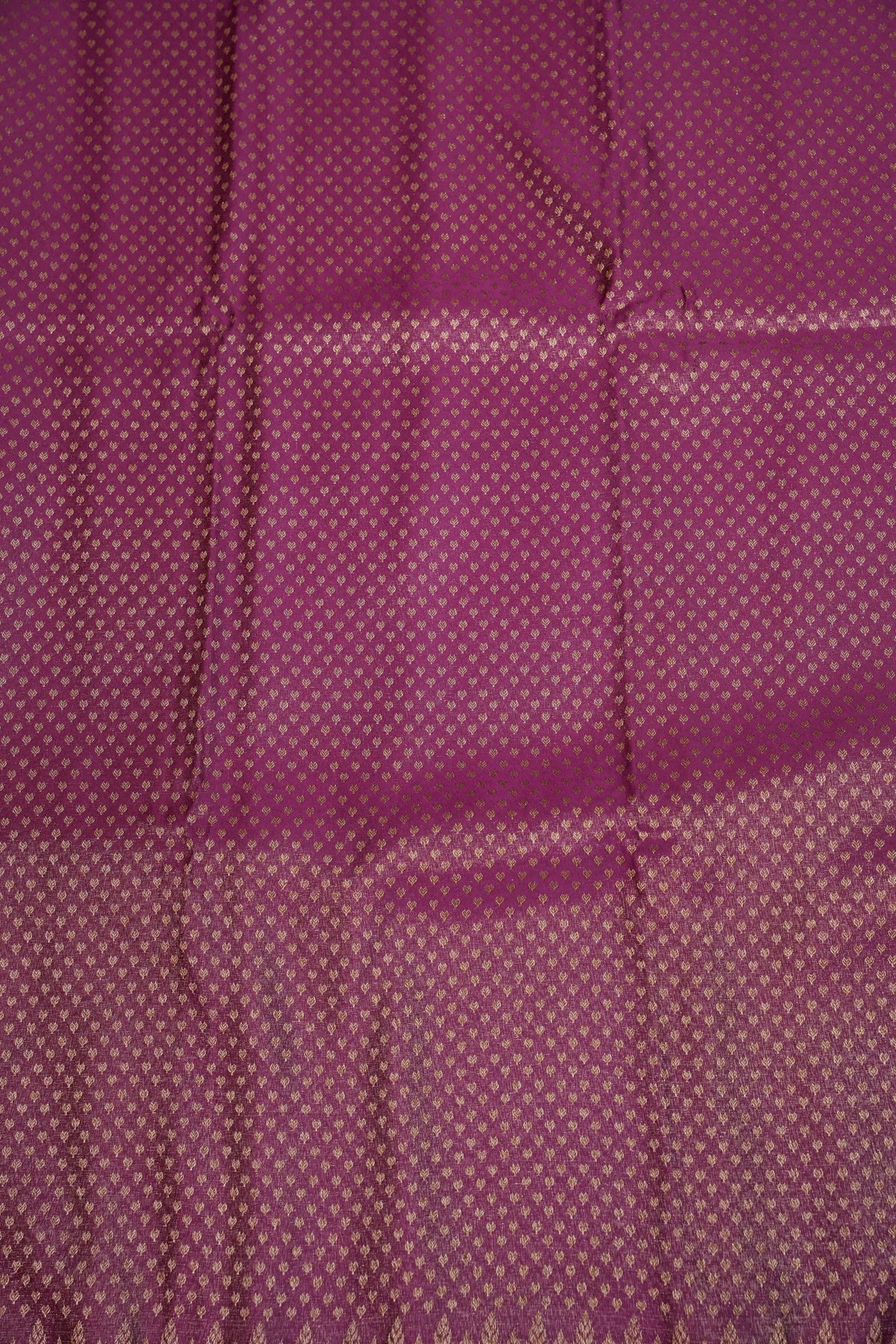 Satin Georgette Banarasi Saree with Antique Buttas & Border – Magenta