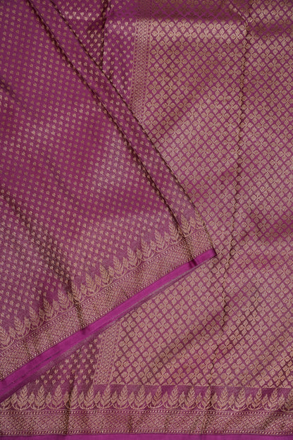 Satin Georgette Banarasi Saree with Antique Buttas & Border – Magenta