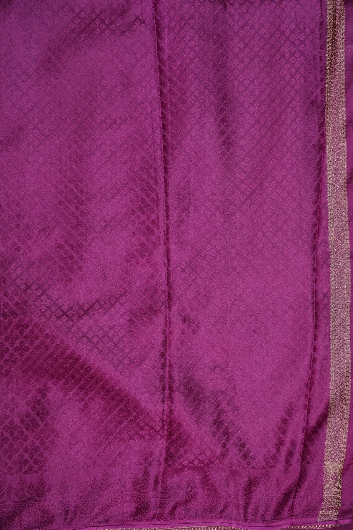 Satin Georgette Banarasi Saree with Antique Buttas & Border – Magenta
