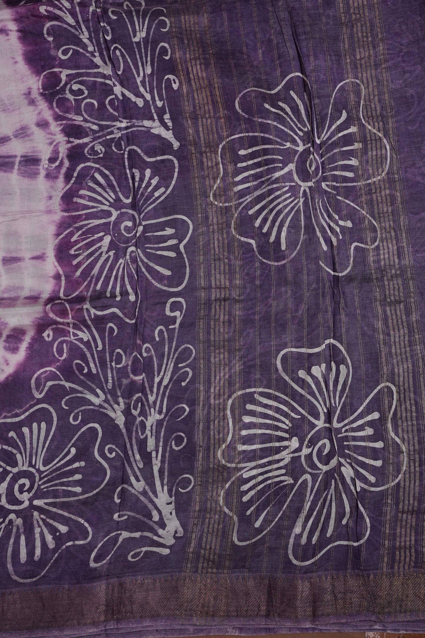 Mangalagiri Silk Shibori Tie & Dye Saree - Lavender
