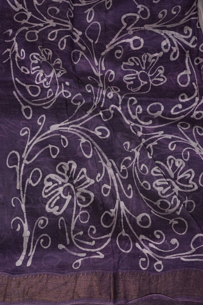 Mangalagiri Silk Shibori Tie & Dye Saree - Lavender