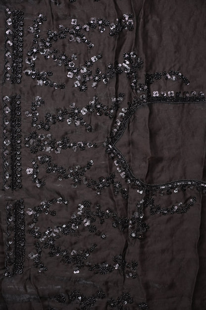 Midnight Black Sequin Embroidered Party Wear Saree|Subarnam's Exclusive