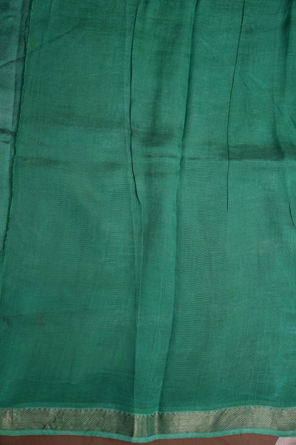 Mangalagiri Silk Shibori Tie & Dye Saree - Teal Green & Magenta