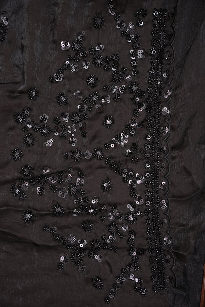 Midnight Black Sequin Embroidered Party Wear Saree|Subarnam's Exclusive