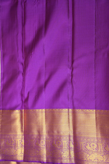 Pure Kanchipuram Silk Saree with 2 Gram Rich Gold Zari Weave - Lavender & Rich Purple|Silk Mark Certified!