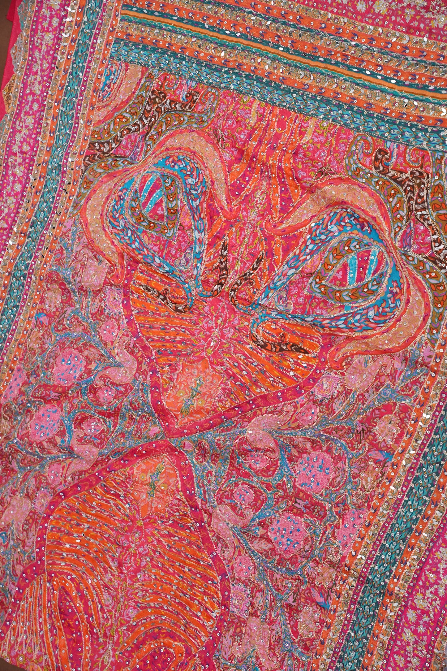 Rani Pink Designer Paisley Party Wear Saree