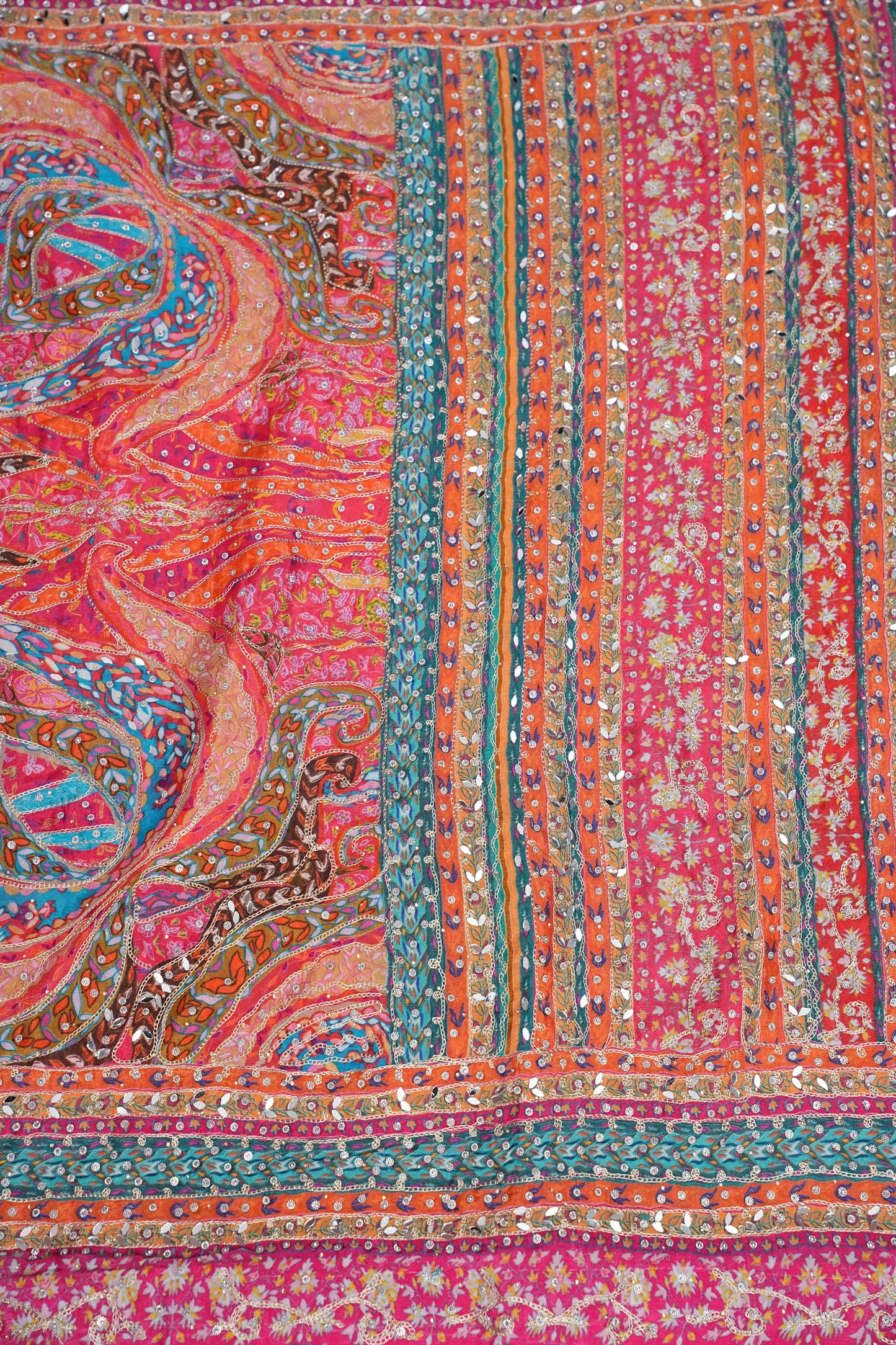 Rani Pink Designer Paisley Party Wear Saree