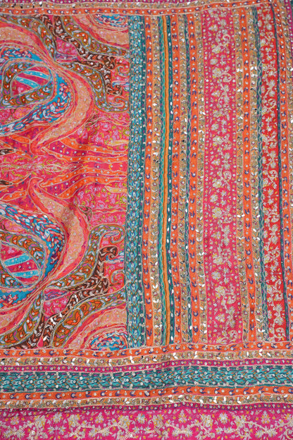 Rani Pink Designer Paisley Party Wear Saree