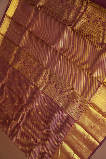Pure Kanchipuram Silk Saree with Rich Gold Zari Weave - Maroon