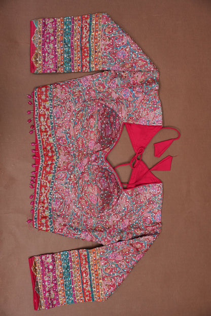 Rani Pink Designer Paisley Party Wear Saree