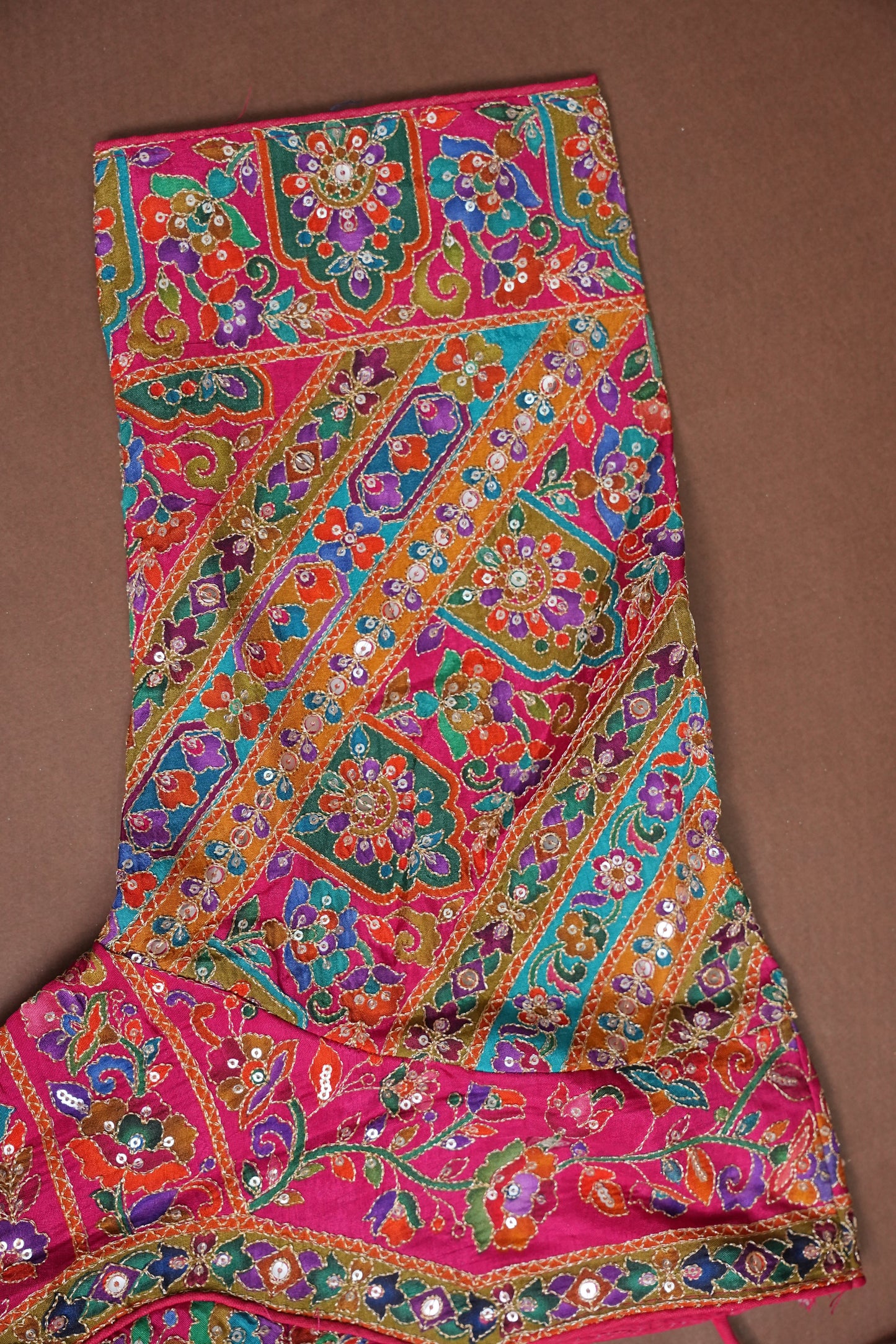 Multicolour Floral Patchwork Party Wear Saree