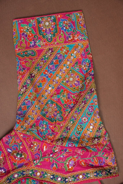 Multicolour Floral Patchwork Party Wear Saree