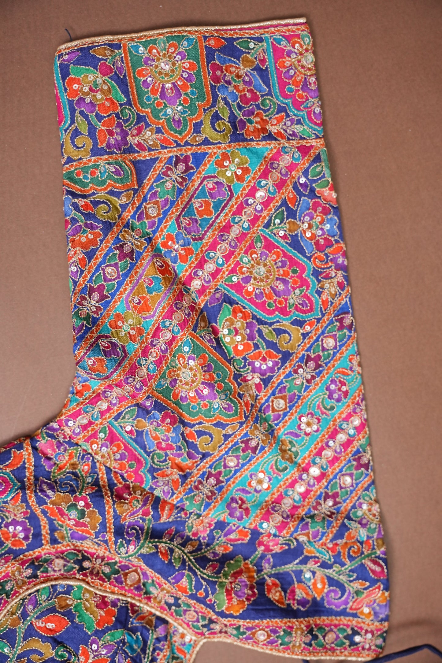 Midnight Blue Multicolour Floral Party Wear Saree
