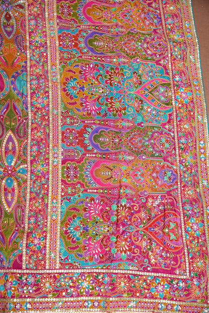 Multicolour Paisley and floral motifs Designer Party Wear Saree