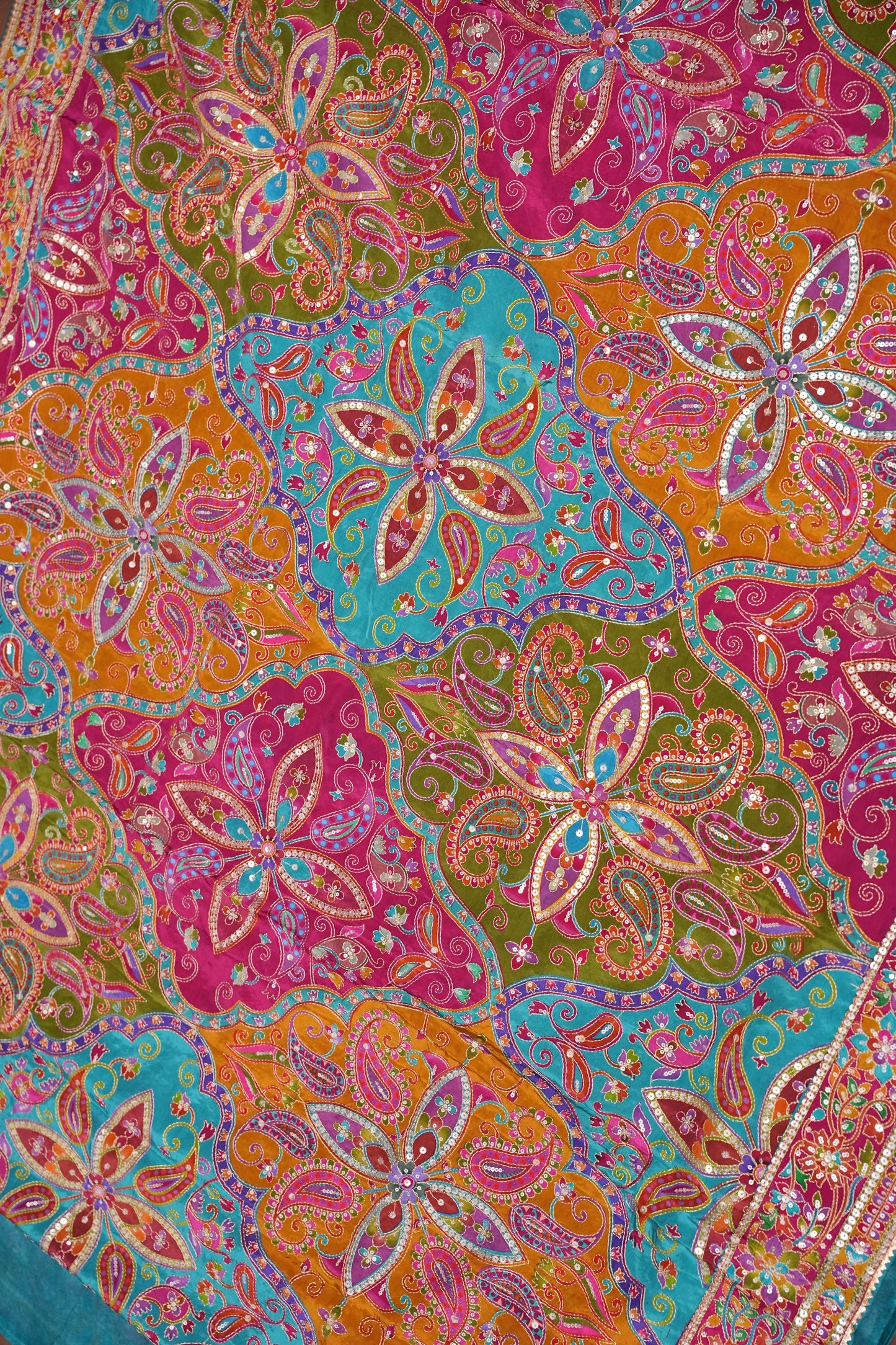 Multicolour Paisley and floral motifs Designer Party Wear Saree