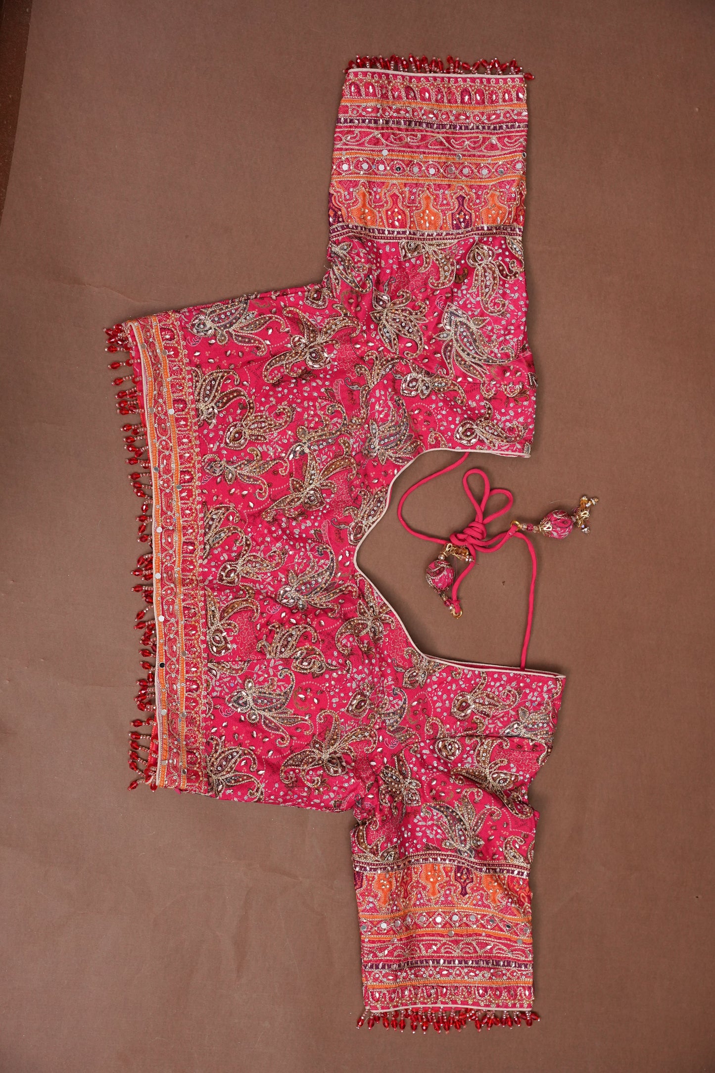 Rani Pink Designer Party Wear Saree with Intricate Paisley Embellishments