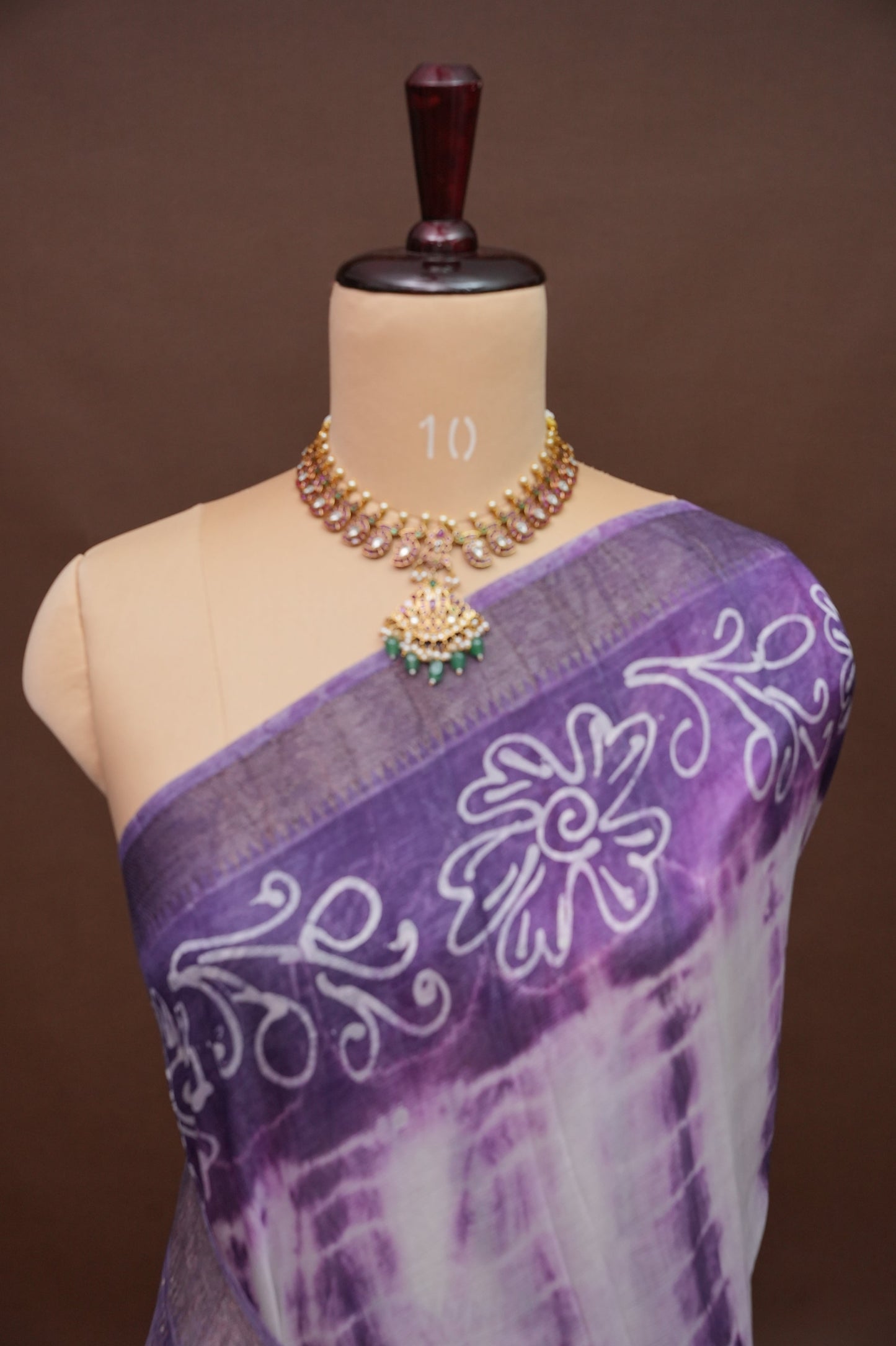 Mangalagiri Silk Shibori Tie & Dye Saree - Lavender