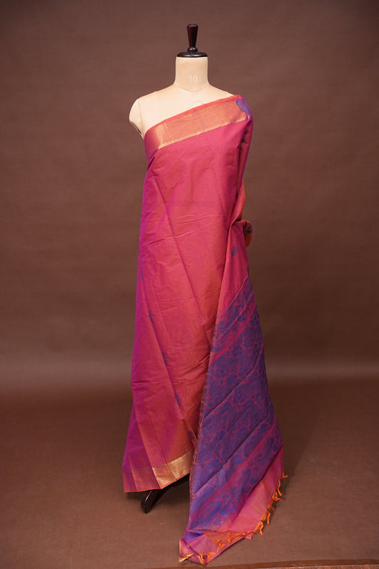 Chettinad Cotton Saree - Pink