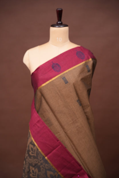 Chettinad Cotton Saree - Brown