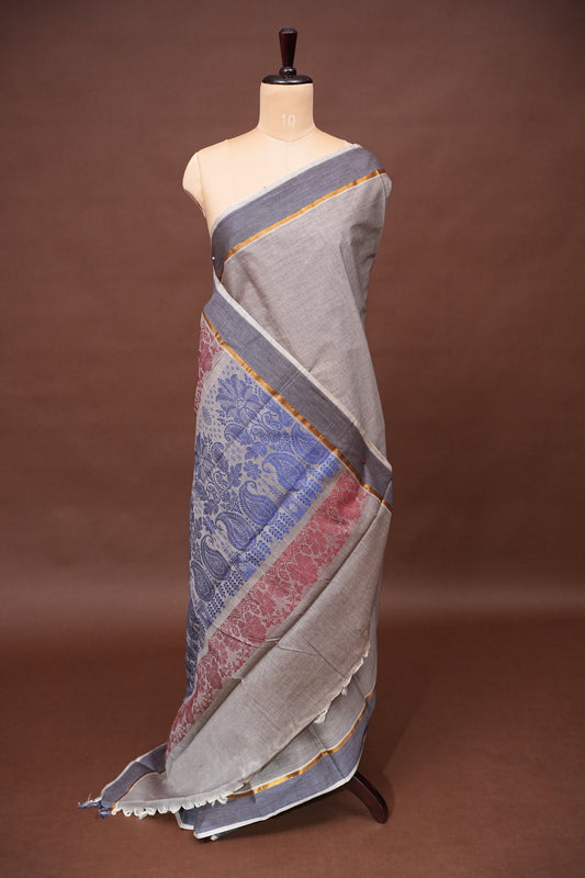 Chettinad Cotton Saree - Grey