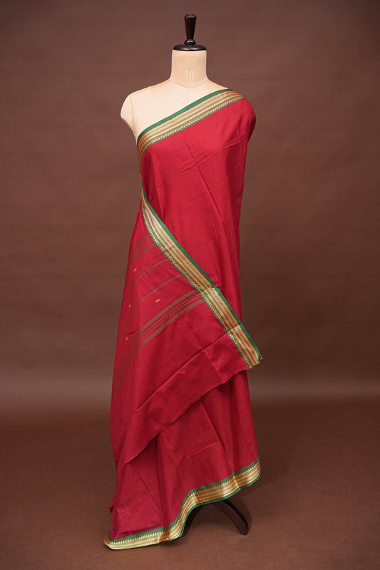 Soft Chettinad Cotton Saree - Red