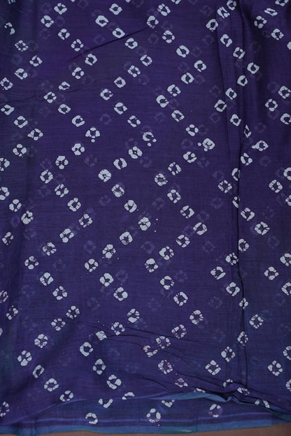 Batik Printed Mulmul Cotton Saree - Green