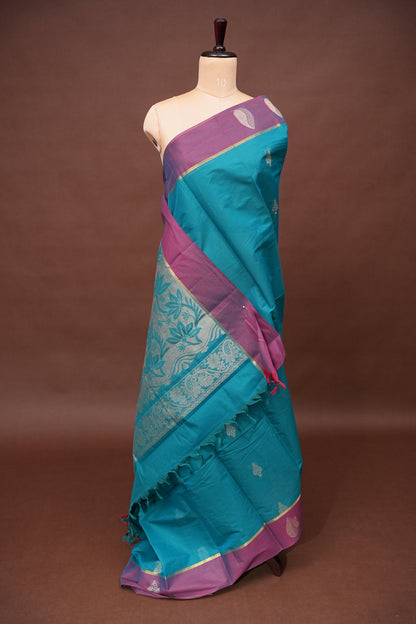 Chettinad Cotton Saree - Blue
