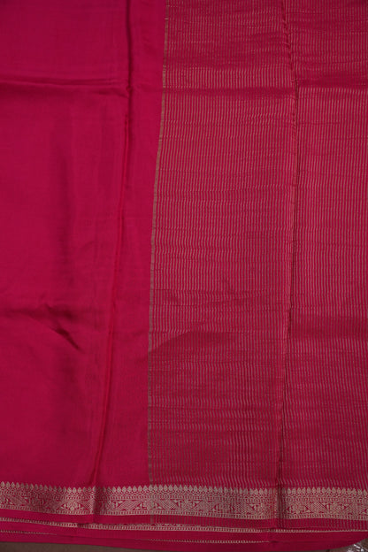 Pink Crepe Silk Saree with Embroidered Blouse
