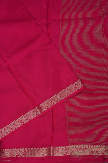 Pink Crepe Silk Saree with Embroidered Blouse