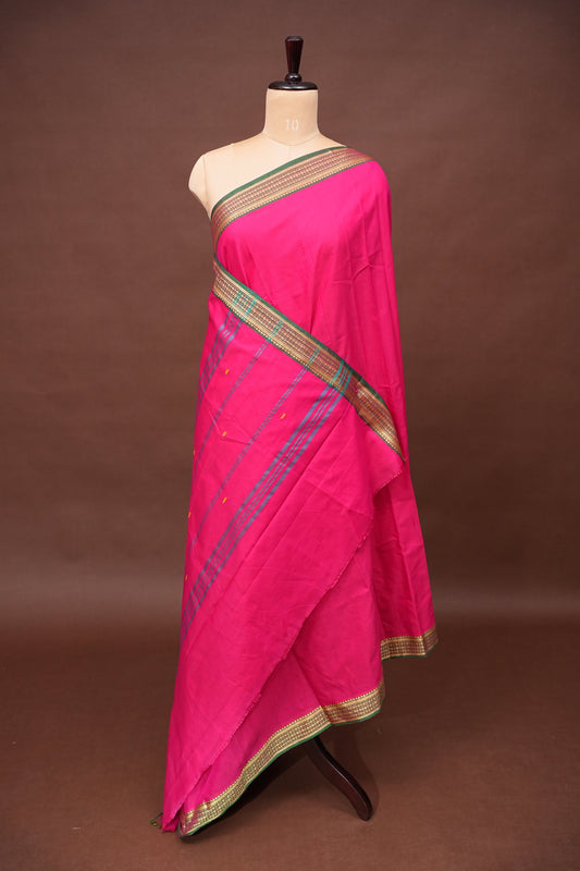 Soft Chettinad Cotton Saree - Pink