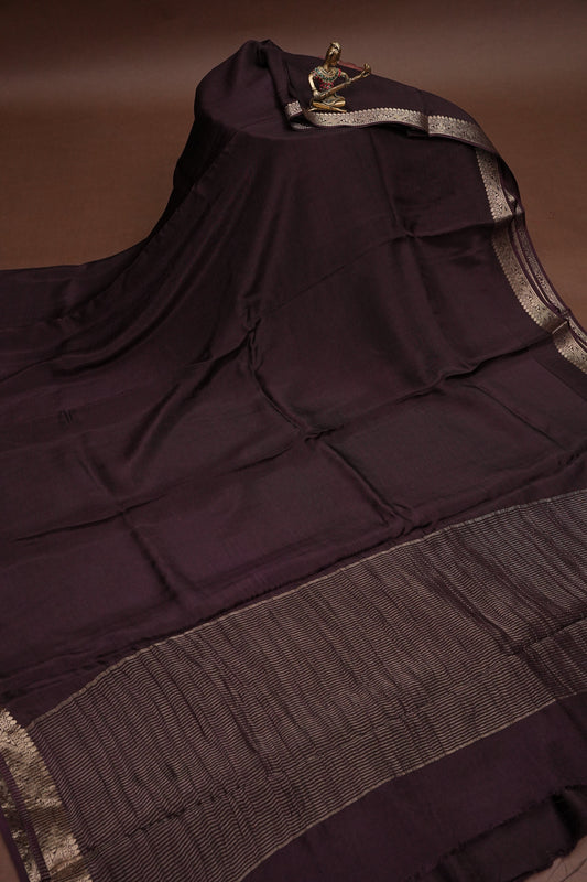 Crepe Silk Coffee Color with Embroidered Blouse