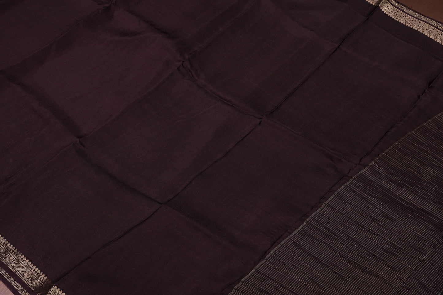Crepe Silk Coffee Color with Embroidered Blouse