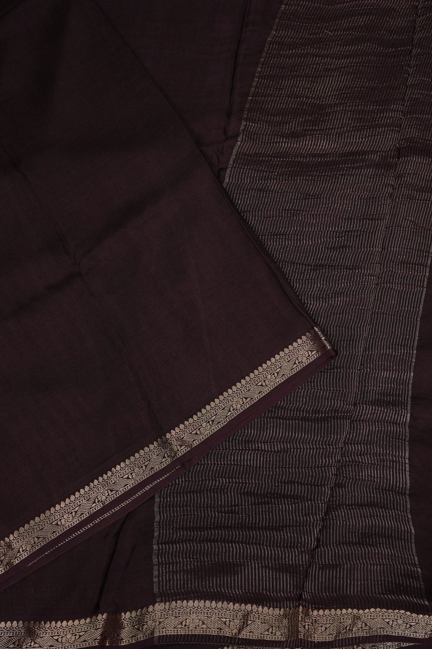 Crepe Silk Coffee Color with Embroidered Blouse