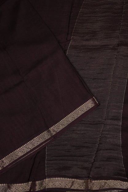 Crepe Silk Coffee Color with Embroidered Blouse