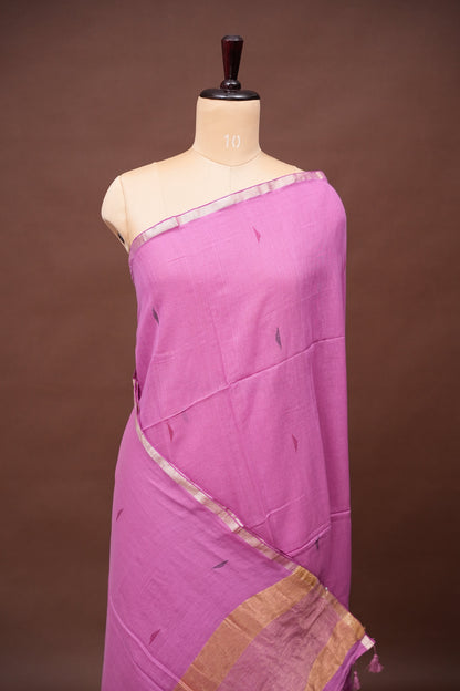 Soft Pure Cotton Saree - Soft Pink