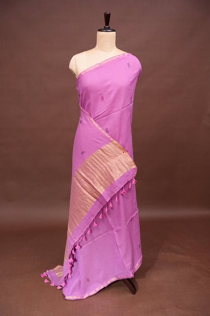 Soft Pure Cotton Saree - Soft Pink