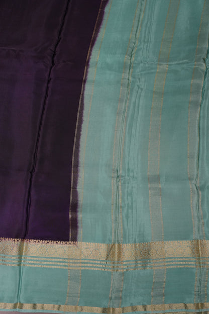 Plain Crepe Silk Saree - Deep Brinjal Purple