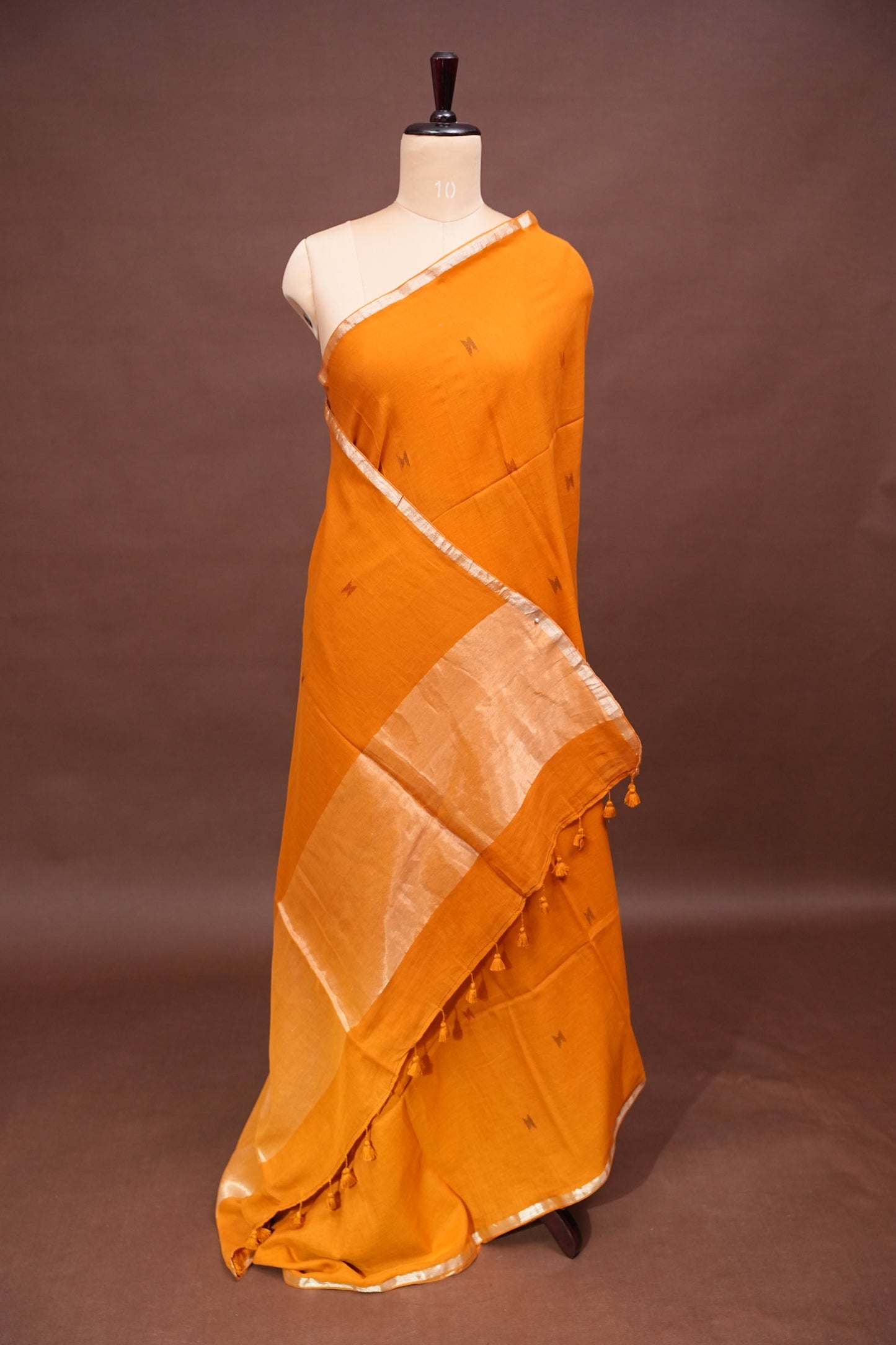 Soft Pure Cotton Saree - Mustard