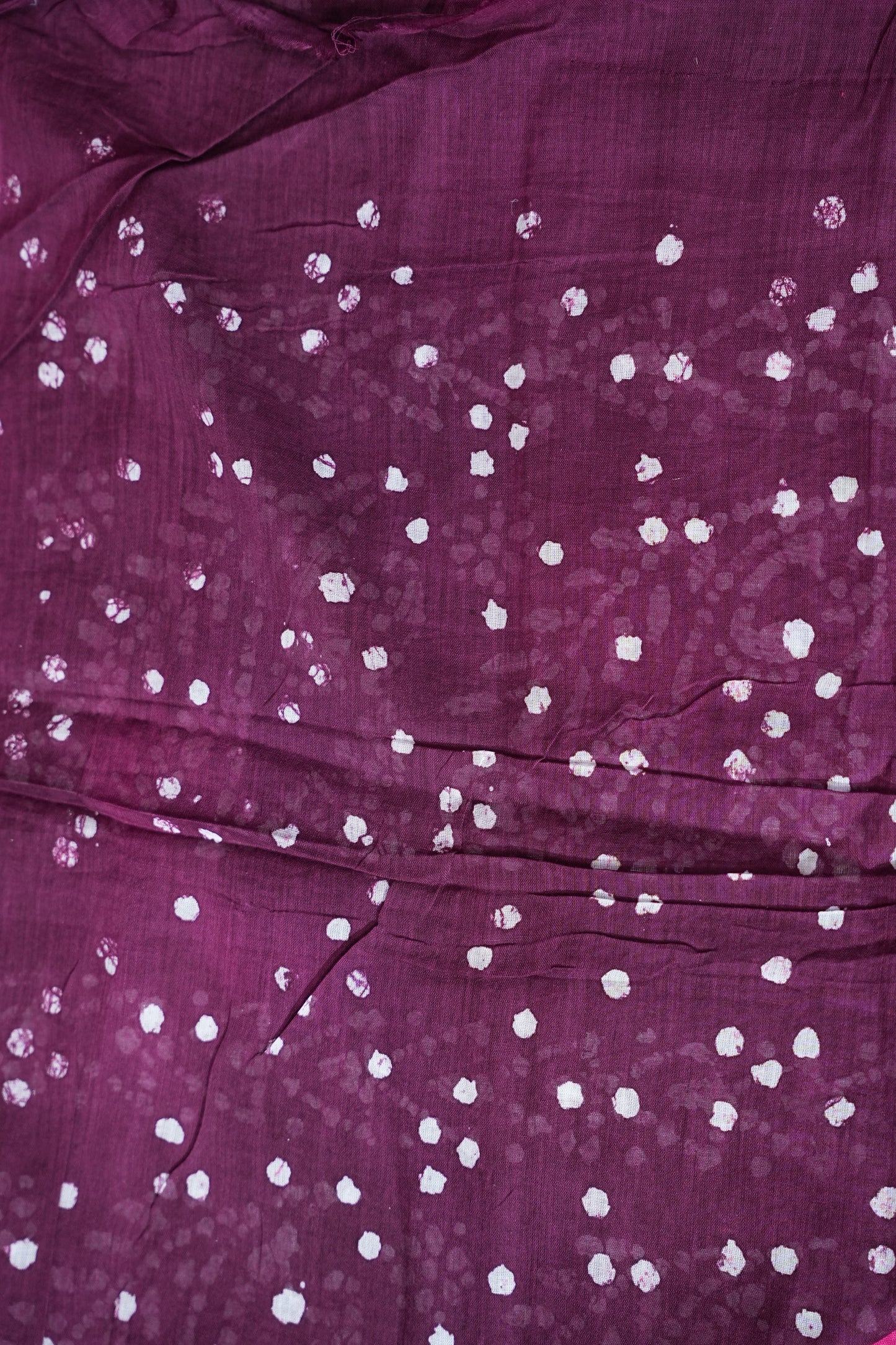 Batik Printed Mulmul Cotton Saree - Pink
