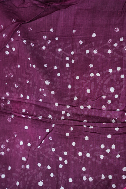 Batik Printed Mulmul Cotton Saree - Pink
