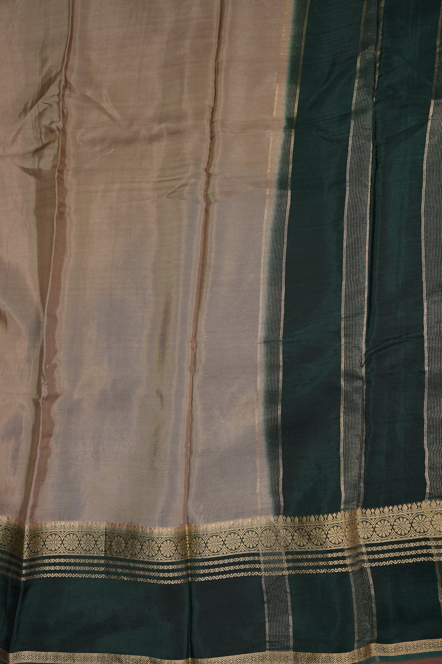 Plain Crepe Silk Saree - Champagne Beige